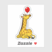 Giraffe met ballon sticker (Vel)