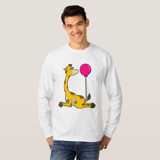 Giraffe met ballon t-shirt (Voorkant volledig)