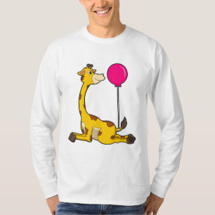 Giraffe met ballon t-shirt
