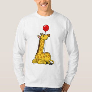 Giraffe met ballon t-shirt