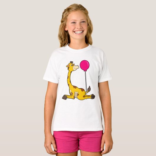 Giraffe met ballon t-shirt (Voorkant volledig)