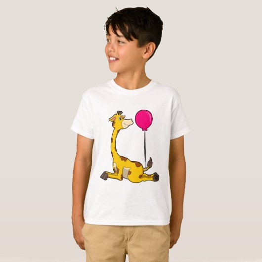 Giraffe met ballon t-shirt (Voorkant volledig)