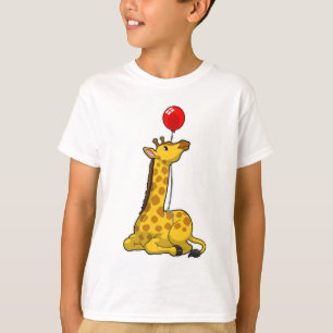 Giraffe met ballon t-shirt