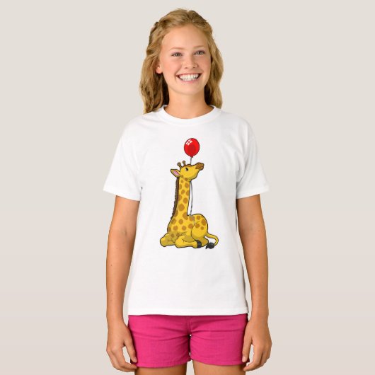 Giraffe met ballon t-shirt (Voorkant volledig)