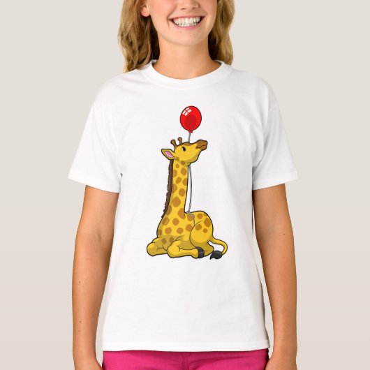 Giraffe met ballon t-shirt (Voorkant)