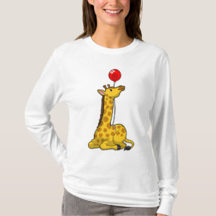 Giraffe met ballon t-shirt