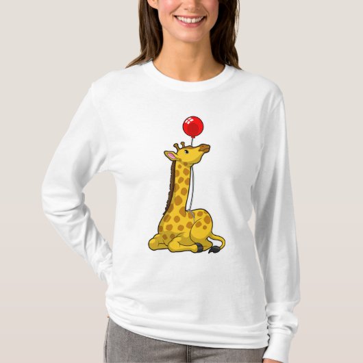 Giraffe met ballon t-shirt (Voorkant)