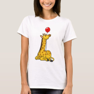 Giraffe met ballon t-shirt