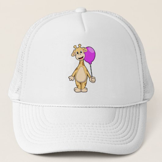 Giraffe met ballon trucker pet (Voorkant)