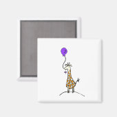Giraffe met ballonmagneet magneet (Voorkant / Achterkant)