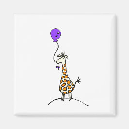 Giraffe met ballonmagneet magneet