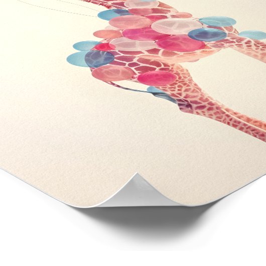 Giraffe met ballonnen 🎈 poster (Hoek)