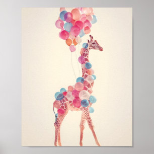 Giraffe met ballonnen 🎈 poster