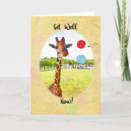 Giraffe met ballonnen wordt goed kaart