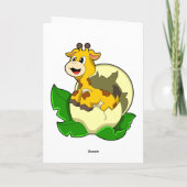 Giraffe met blad en ei kaart (Achterkant)