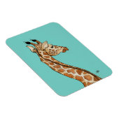 Giraffe met blauwgroen achtergrond magneet (Rechterzijde)