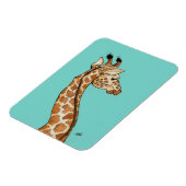 Giraffe met blauwgroen achtergrond magneet (Linkerzijde)