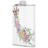 Giraffe met bloem heupfles (Links)