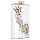 Giraffe met bloem heupfles (Rechts)