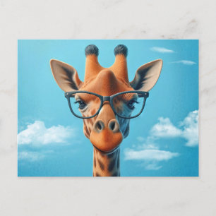 Giraffe met bril briefkaart