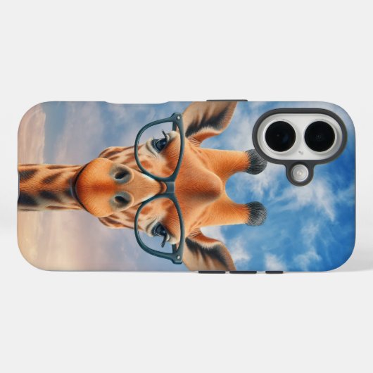Giraffe met bril Case-Mate iPhone case (Achterkant (horizontaal))