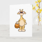 Giraffe met bril en tas kaart (Gele Bloem)