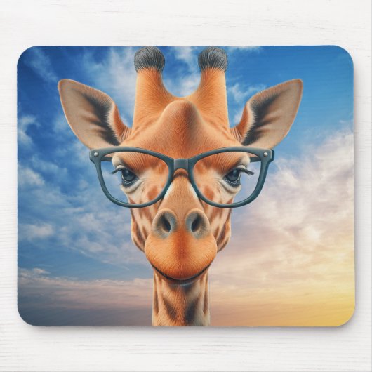Giraffe met bril muismat (Voorkant)