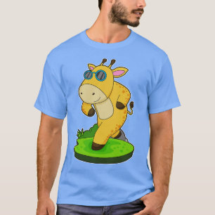 Giraffe met bril t-shirt