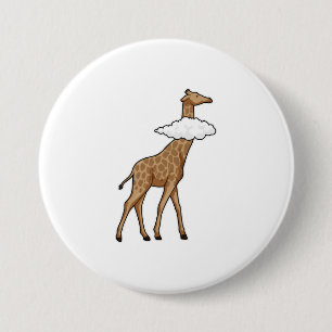 Giraffe met cloud ronde button 7,6 cm