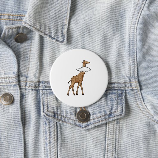Giraffe met cloud ronde button 7,6 cm (In situ)