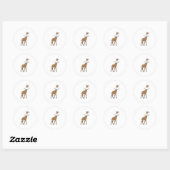 Giraffe met cloud ronde sticker (Vel)