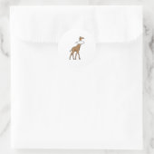 Giraffe met cloud ronde sticker (Tas)