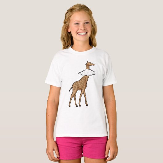 Giraffe met cloud t-shirt (Voorkant volledig)