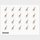 Giraffe met cloud vierkante sticker (Vel)