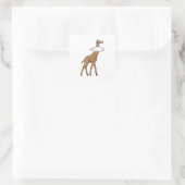 Giraffe met cloud vierkante sticker (Tas)