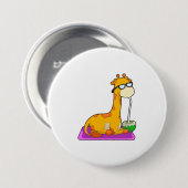 Giraffe met Coconut Ronde Button 7,6 Cm (Voorkant /achterkant)