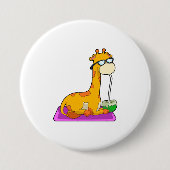 Giraffe met Coconut Ronde Button 7,6 Cm (Voorkant)