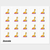 Giraffe met Coconut Vierkante Sticker (Vel)