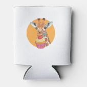 Giraffe met cupcake blikjeskoeler (Voorkant)