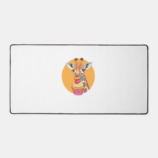 Giraffe met cupcake bureaumat (Voorkant)