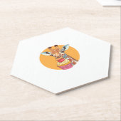 Giraffe met cupcake kartonnen onderzetters (Schuin)