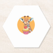 Giraffe met cupcake kartonnen onderzetters (Voorkant)