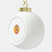 Giraffe met cupcake keramische bal ornament (Rechts)