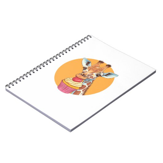 Giraffe met cupcake notitieboek (Linkerzijde)