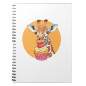Giraffe met cupcake notitieboek (Voorkant)