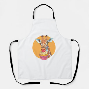 Giraffe met cupcake schort
