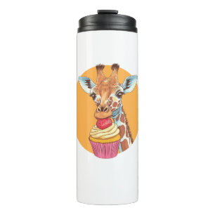 Giraffe Met Cupcake   Thermosbeker