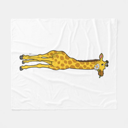 Giraffe met Daisy Fleece Deken (Voorkant (Horizontaal))
