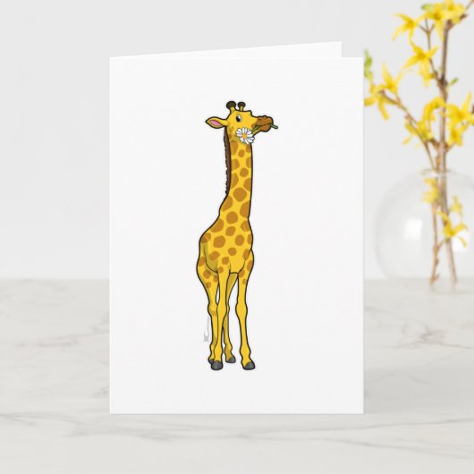 Giraffe met Daisy Kaart (Gele Bloem)