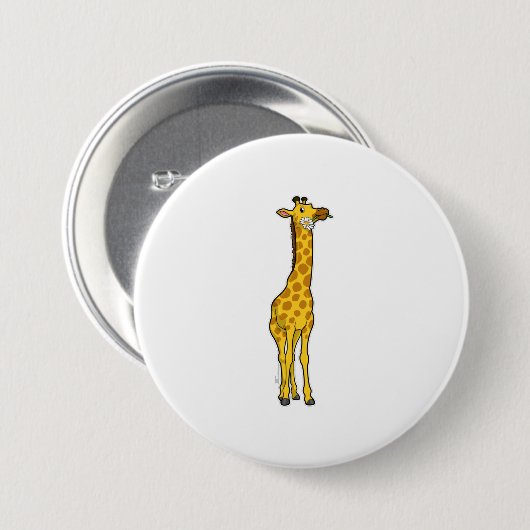 Giraffe met Daisy Ronde Button 7,6 Cm (Voorkant /achterkant)